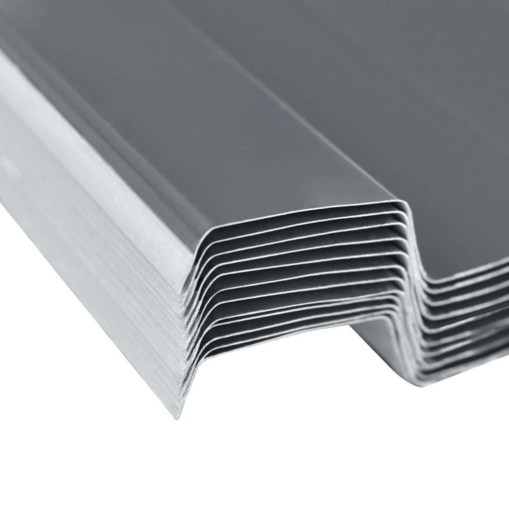Roof Panel 12 pcs Gray 129 x 45 cm Galvanized Steel