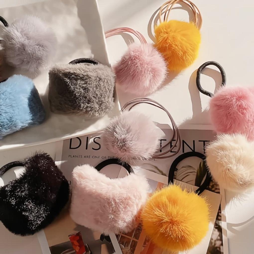 Женская повседневная капля одна пена мех резинка для волос