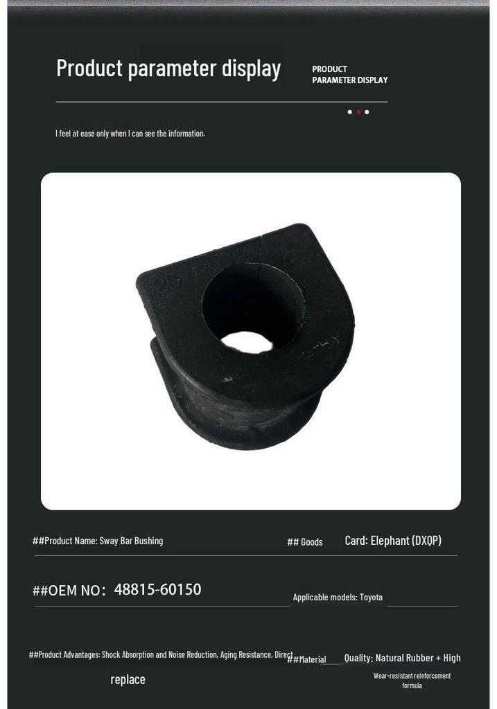 Rear Stabilizer Bar Bushing for Toyota Prado 4700 (48815-60150) RL