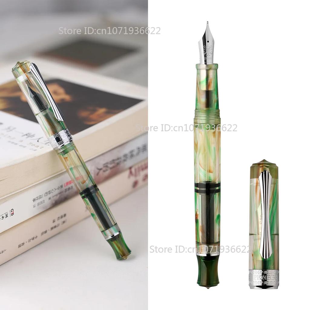 Роскошная вакуумная перьевая ручка PENBBS 470 С лезвием/круглой насадкой Ручка Большая емкость Прозрачный акрил Деловая письменная ручка Подарочная ручка