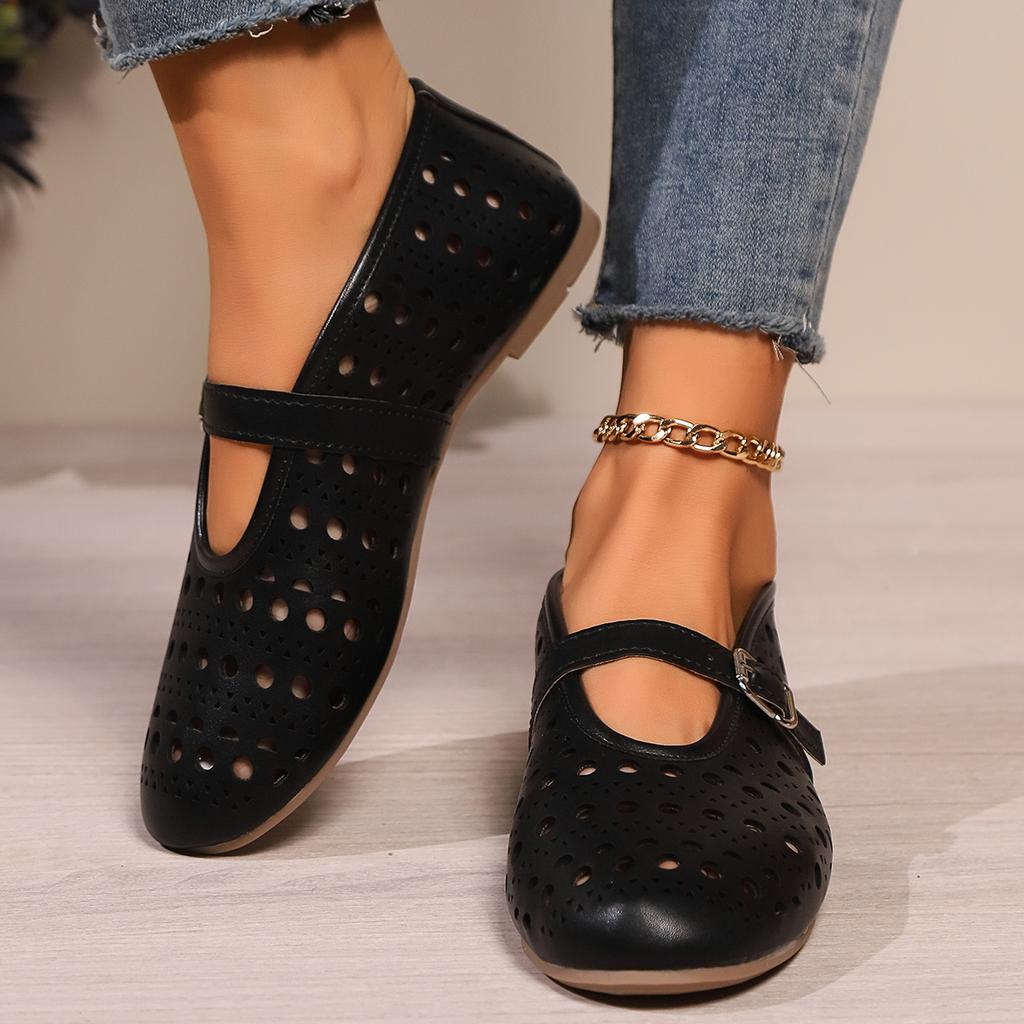 Summer Shallow Mouth Shoes Woman Casual Flat Sneakers Brown Leather Round Toe Dress Ballerinas Boat Moccasins Female Footwear