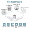 E27 Foldable LED Bulb 28W AC 220V Adjustable Fan-Shaped Ceiling Light for Garage, Home, Living Room, Warehouse, Collapsible Lamp