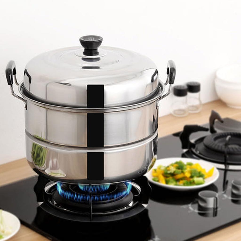 Thickened Stainless Steel Steam Pot Multi Layer Multipurpose Large Stock Cooking Pot for Induction