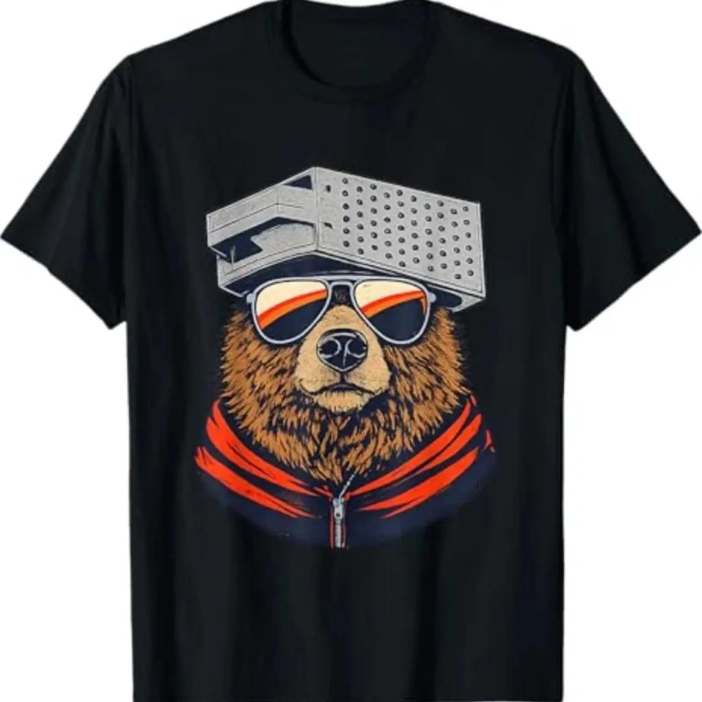 Bear with a Grater Hat T Shirt vintage Washed designer clothes For Everyday Wear Slightly graph