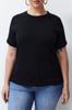 Женская стильная трикотажная футболка больших размеров с черной окантовкой
