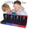 Jewelry Black Pendant  Case LED Light Ring Box Jewelry Ring Box Earrings Case Engagement Ring Box
