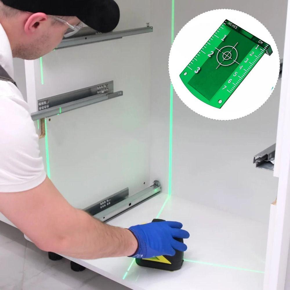 2Pcs Red/Green Line Beam Distance Plate Double Scale Magnetic Target Plate  For Line Lasers