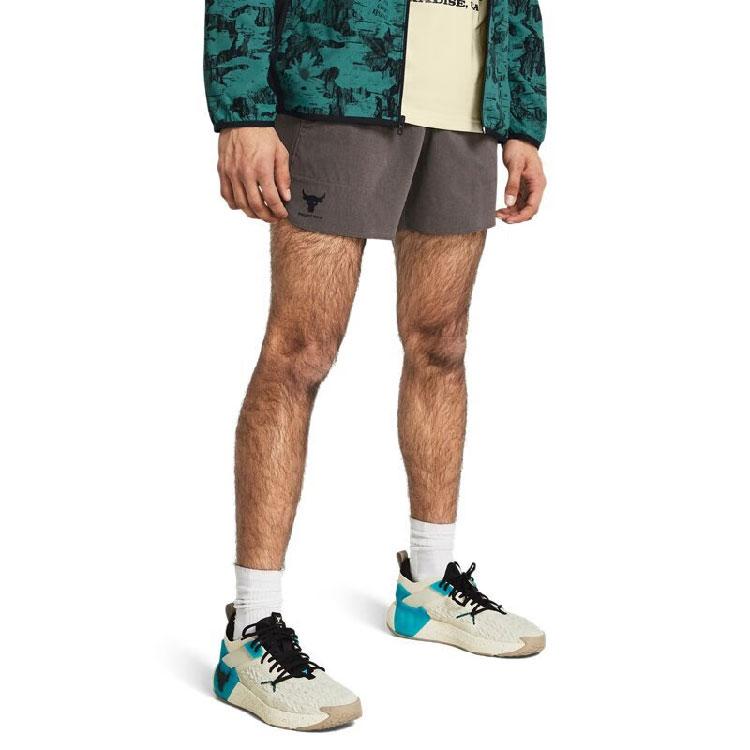 Under Armour Project Rock однотонные повседневные спортивные шорты средней талии мужские шорты Fresh-Terracotta Medium-Gray 1383214-176