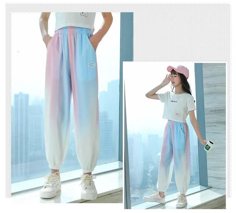2023 Girls' Ice Silk Anti-Mosquito Summer Pants - Lightweight, Breathable Sports Trousers for Kids