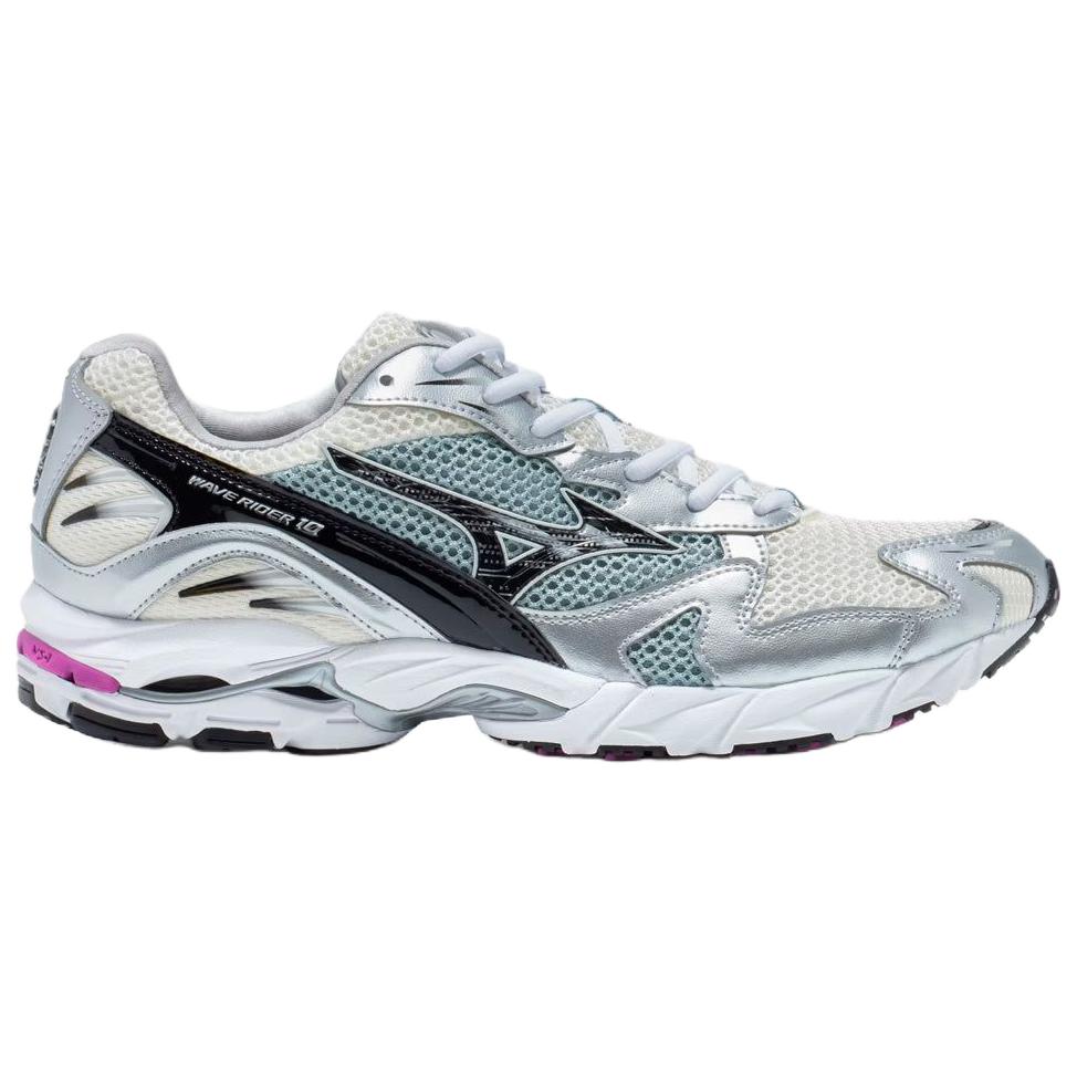 Mizuno Wave Rider 10 Удобные Прочные Сбалансированные Повседневные Беговые Кроссовки Унисекс Белые Серые Черные D1GA210418