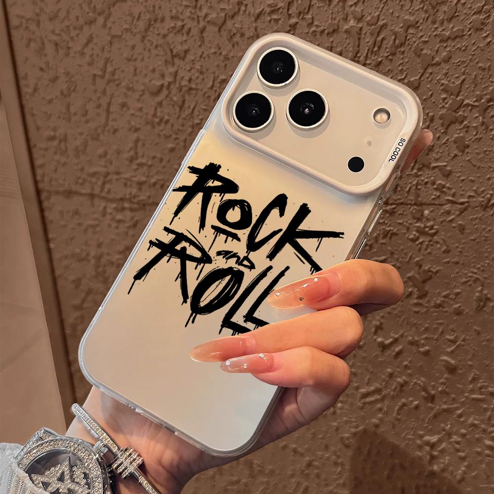 Крутой чехол для телефона в стиле Rock Roll Music для iPhone 17 16 15 14 13 12 11 Pro Max Air Матовый Лазерный Аврора Ударопрочный Funda