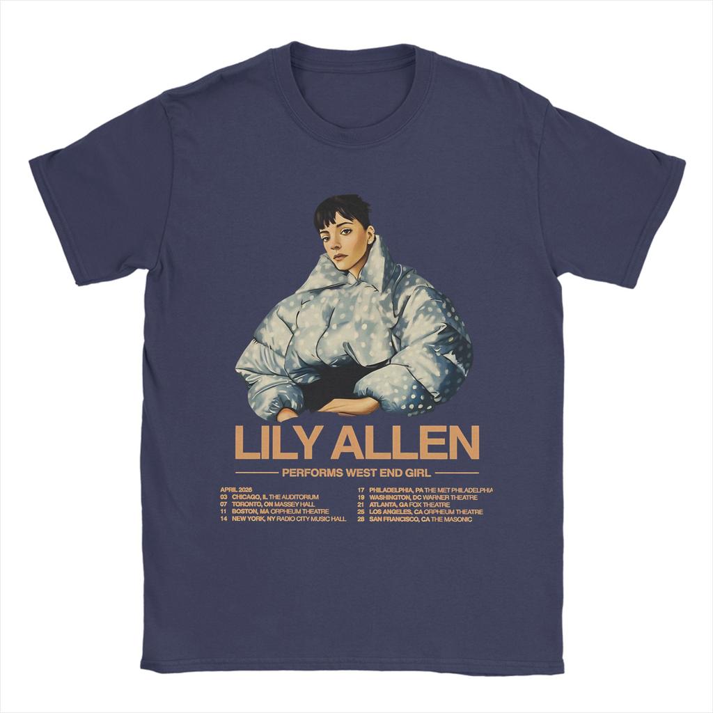 Hipster Lily Allen West End Girl Tour 2026 TShirts for Unisex Round Neck Pure T Shirts Short Sleeve Tee Shirt Plus Size Clothes
