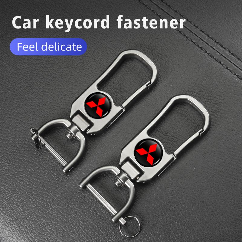 For Mitsubishi Aluminum Alloy Car Styling Keychain Emblems Keyring Key Decoration Ring Outlander Lancer L200 ASX Pajero Grandis