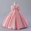 Европейское и американское атласное платье для девочки на день рождения и платье цветочницы с большим бантом
