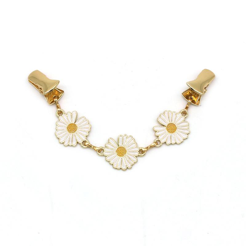 Клипсы для кардигана в виде цветка ромашки, зажим для талии, для рубашки, платья, свитера, шали, куртки, броши, пряжка-зажим, держатель для женской одежды