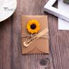 Специальные бумажные карточки для сувениров 5 шт. DIY открытки с сухоцветами, ручная работа, записка с искусственными цветами, джутовая веревка, романтический подсолнух, роза, подвес