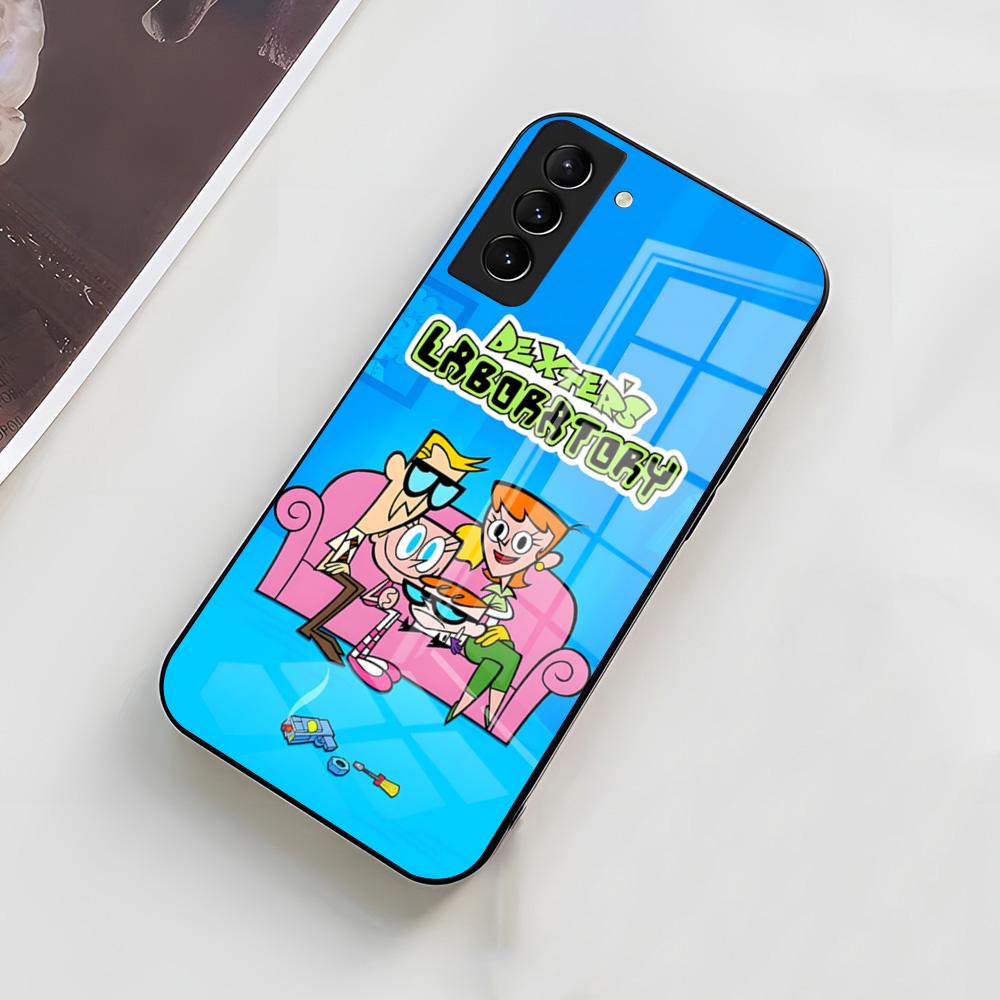 Мультяшный Чехол для Телефона Декстерс Лаборатория Для Samsung A56 A36 A26 A16 A15 A25 A35 A55 A14 A34 A24 A54 Стеклянный Чехол