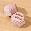 Personalized Velvet Hexagonal Jewelry Ring Box - Dustproof Gift Storage