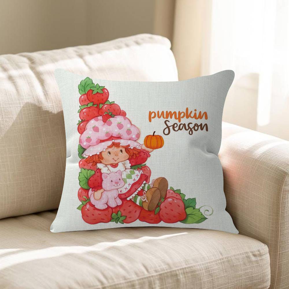 SStrawberry Vintage SShortcake Office Cushion Pillowcase Car Cushion Cover45X45CM Lumbar Pillowcase Sofa Pillowcover