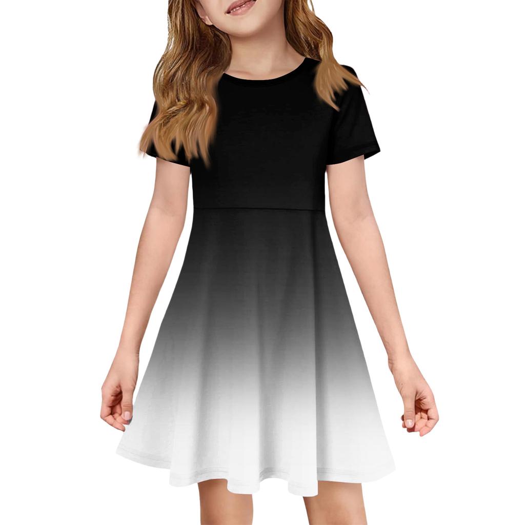 Девочка Летнее Платье Цвет & Принт Короткий Рукав Платье С Карманом Повседневное Платье Короткий Рукав Вечернее Платье Пасхальный День