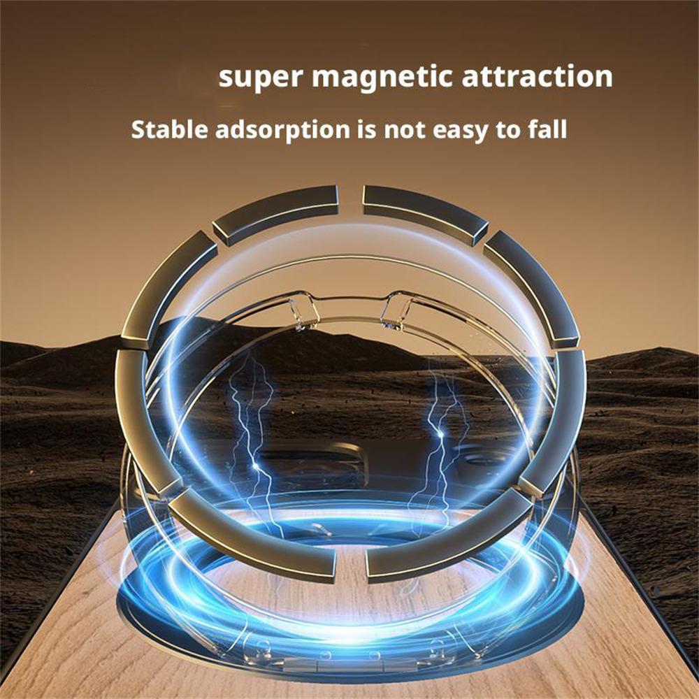 For iPhone 15 Pro Max Magnetic Case Borderless Walnut+Metal Kickstand Phone Cover