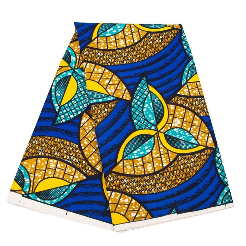Африканская вощеная печатная ткань 3 ярда Двусторонняя геометрическая печать Полиэстеровая ткань для шитья, рукоделия и украшения дома