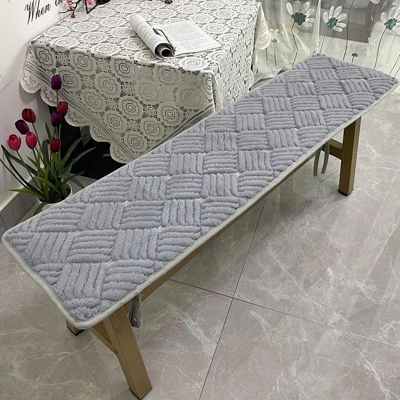 Скамья Мягкая Подушка Зимний Диван Из Твердого Дерева Утолщенная Теплая Подушка Простой Прямоугольный Стул Нескользящая Подушка Коврик для Прикроватного Тумбы