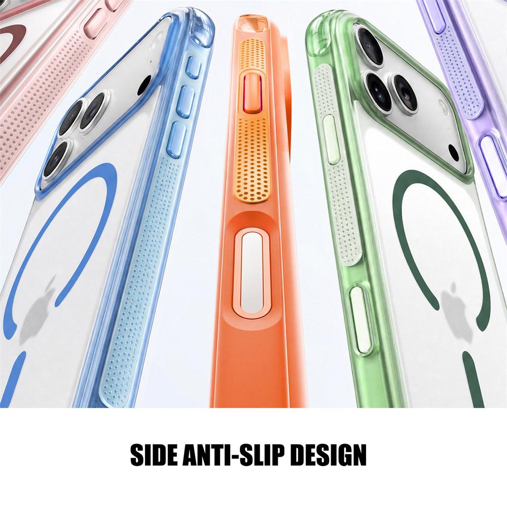 Matte Translucent Candy Color Magnetic Bumper Case For iPhone 18 17 16 Pro Max For Magsafe Camera Button Airbag Shockproof Cover