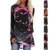 Women's Casual Fashion Halloween Print Long Sleeve Medium Length Top Blouse