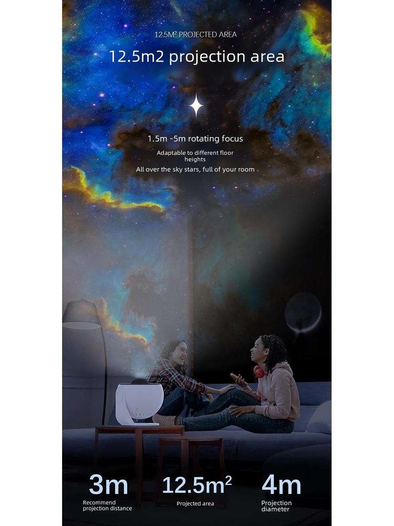 Лампа-проектор Galaxy Starry Sky с 13 HD-фильмами для спальни и гостиной