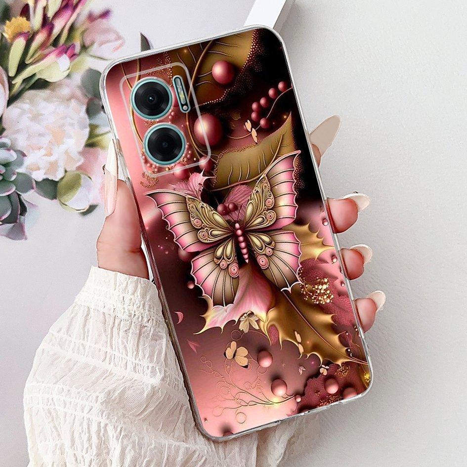 For Xiaomi Redmi Note 11E 5G Case Popular Flower Love Heart Soft Silicone Capa Back Cover For Xiaomi Redmi 10 11 Prime 5G Bumper