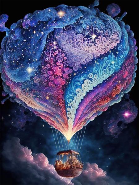Diy Diamond Painting Mosaic Hot Air Balloon Fantasy Full Square Round Embroidery Mosaic Starry Night Landscape Wall Decor