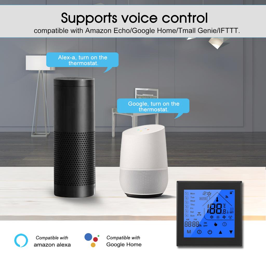 Умный термостат с Wi-Fi, контроллер температуры, ЖК-дисплей, программируемый на неделю для нагрева воды Tuya