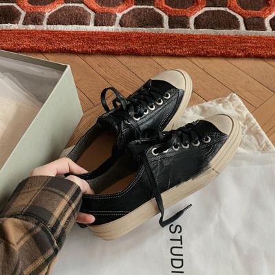 Звездные маленькие грязные туфли~ мягкая кожа ретро старые грязные туфли женские летние новые спортивные и повседневные кеды