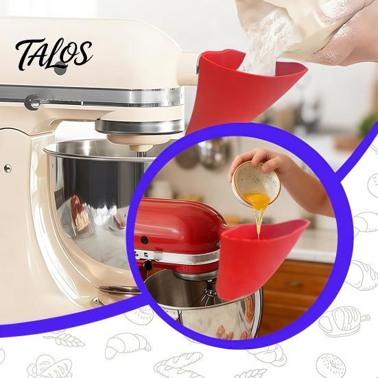 Аксессуары для кухонного комбайна Kitchen Aid, Воронка для муки, Смеситель, Наклонная под углом 30 градусов для удобного выливания, Защита от брызг, Дизайн для выпечки, Безопасно для посудомоечной машины, Прочный аксессуар,