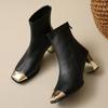 Women High Heels Ankle Boots Square Toe Chunky Shoes Designer New Elegant Shoes 2025 Trend Pumps Party Goth Fashion Botas Mujer