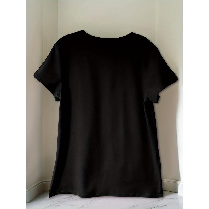 [Casual Flower T-shirt] Women's Casual Flower Pattern Printed T-shirt | Short-sleeved Round Neck, Spring and Summer, Vacation, Machine Washable,