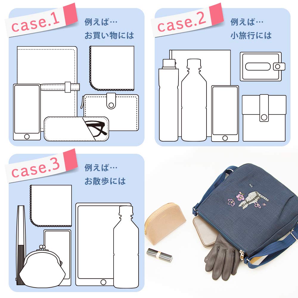 Сумка через плечо из японского хурмы Shibu Cat Kyoto Birthday [creareki] женская сумка, сумка, легкая, маленькая, Япония, стиль, индиго, окрашенная,