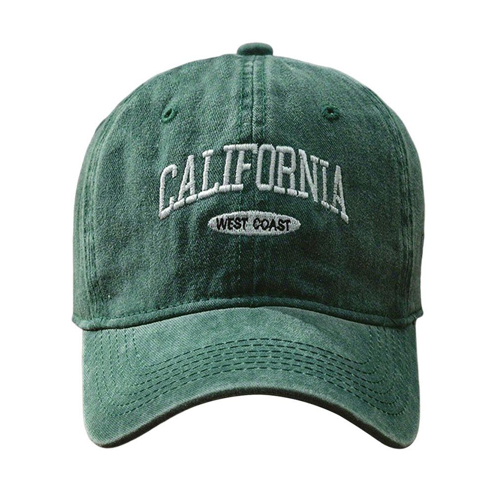 Unisex Embroidered Baseball Cap "California West Coast" Lettering Duckbill Cap for Women & Men