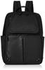 New Nylon X Leather Combination Series Front Pocket Backpack Black [Isaac] Y91-11-04 Women's