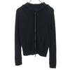 FOXEY Wool Long Sleeve Rib Knit Zip Hoodie 40 Black Women Used