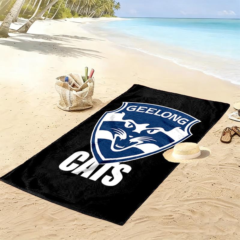 Geelong Cats 2D Flat Print Beach Towel, Large Soft Quick Dry Towel for Beach Camping SwimmingZSTJ0915227