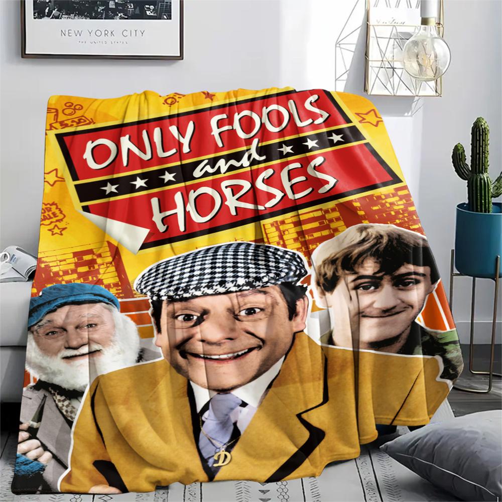 1 шт. Фланелевое одеяло с принтом Fools&Horses, Высококачественное, Удобное для всех сезонов, Домашний декор, Тепло и уют, Идеально для рождественских подарков103