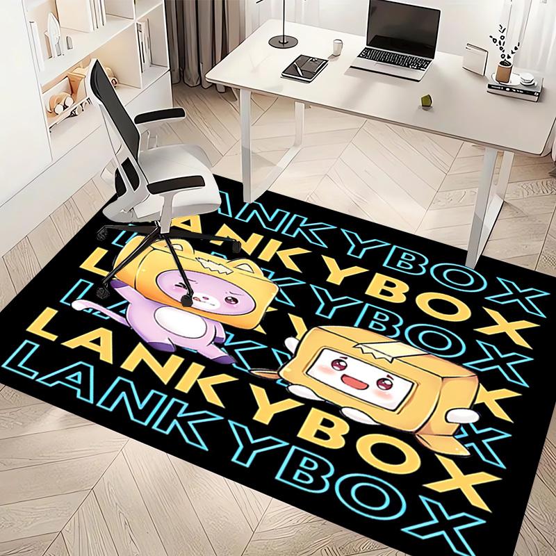 1pc Lankybox Foxy and Rocky1 Print Area Rug - Soft, Washable Non-Slip Indoor Mat, Living Room, Home Office Decorative Rug,Office Decorative