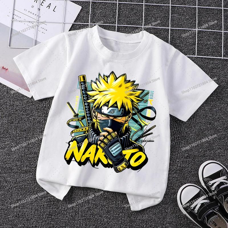 NARUTO Fashion Tshirt for Children Anime Cartoon Printed Shortsleeved Top Boys Girls Summer Sports Tshirts Gifts Kids Clothes