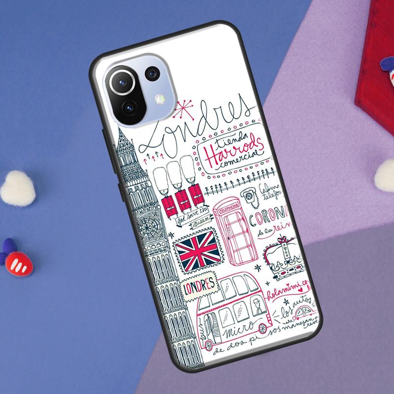 London Bus England Big Ben Cover For Xiaomi 13 14 Ultra 11T 12T 13T 14T Pro POCO X7 Pro X3 X5 F3 F5 F6 M6 X6 Pro Case