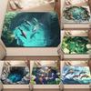 3D Коврик для двери на океанскую тематику с дизайном кои, скального бассейна и дельфинов, художественный реалистичный принт, коврик для пола для прихожей, порога