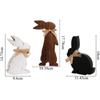 3 Pcs Easter Bunny Easter Decorations Rustic Wooden Table Centerpiece Signs Farmhouse Wood Bunny Tiered Tray Decor for Table Vintage Easter Gifts