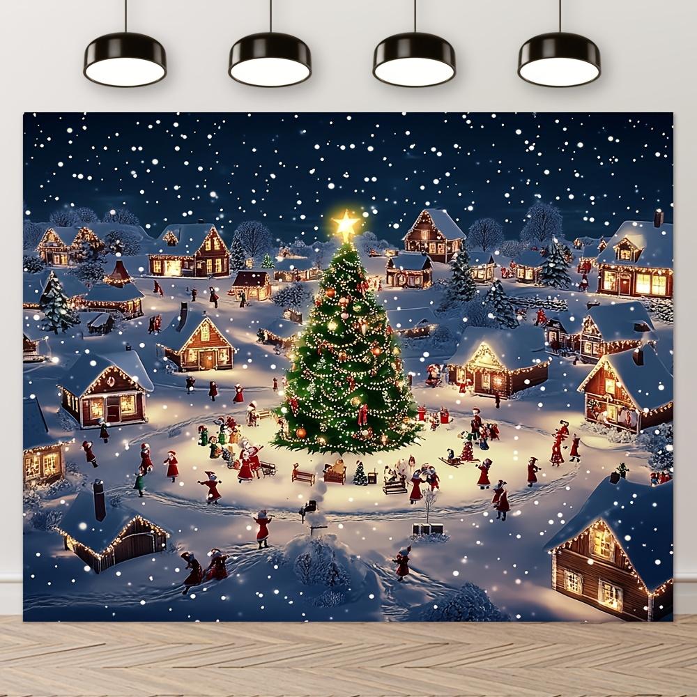 1 шт. Праздничная Рождественская Деревня C Декорация Фон Спальня Задний Фон Декорации Для Фотостудии Фотобудки Рождественская Вечеринка