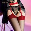 Manyan Contrast Color Perspective Garter Stockings - Sexy One-Piece Lingerie